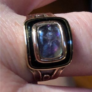 LAST CHANCE! Feb Birthstone- Antique Mourning Amethyst Ring 14K circa 1814 sz 8